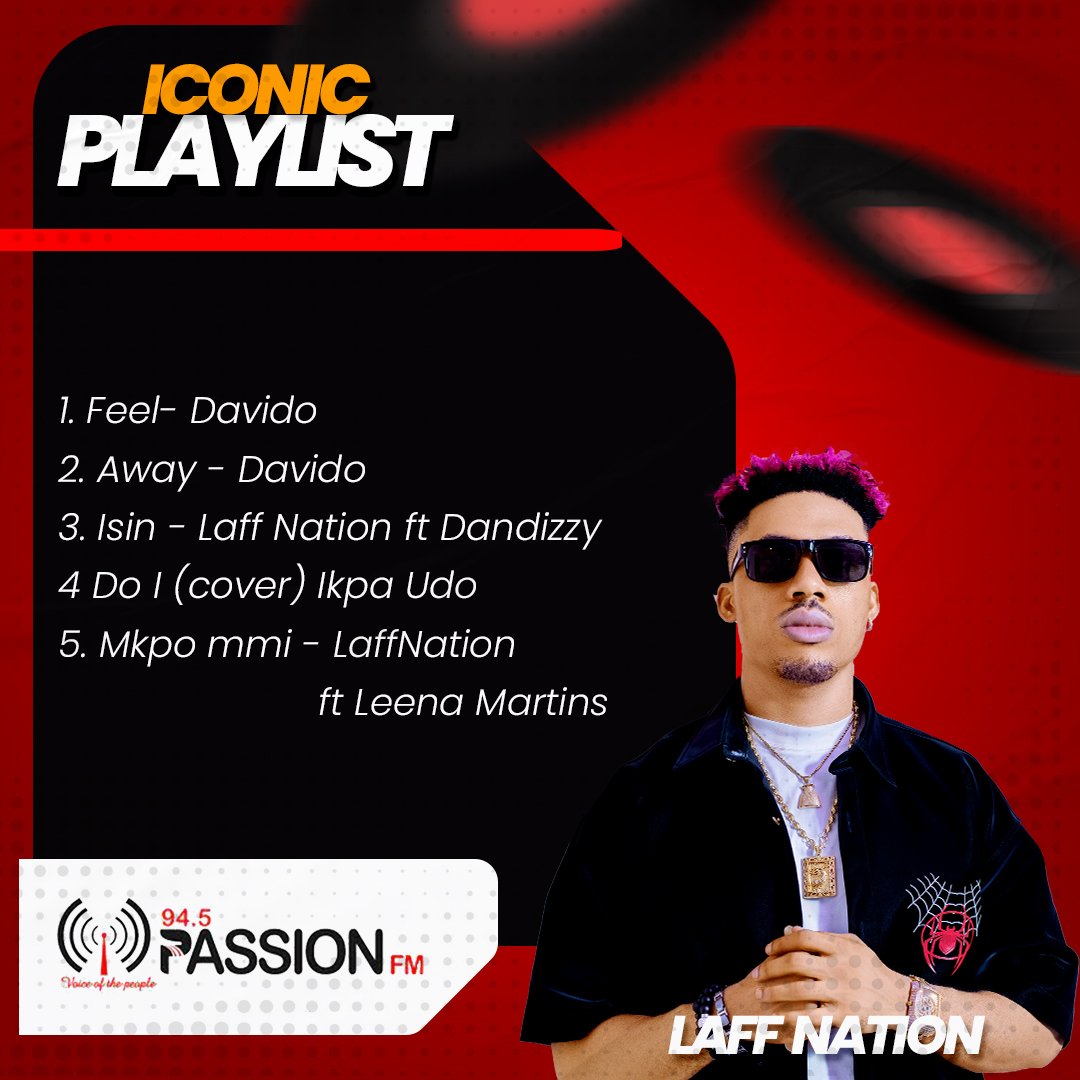 Passion945FM (@passion945fm) on Twitter photo NP🎵
<a href="/laffnation_ent/">Laff Nation</a> - Mkpo mmi
Ft <a href="/OfficialLeena1/">Leena Martins</a>
<a href="/laffnation_ent/">Laff Nation</a>
#Iconicplaylist_05💃🏼
Cc. <a href="/therealabyna/">Ayodele Oluwarotimi Adeniji🇬🇭🇳🇬</a>
<a href="/Passion945fm/">Passion945FM</a>
#voiceofthepeople
W/ <a href="/iamdjmking007/">#iam_ur_promo_plug🔌</a>
#voiceofthepeople NP🎵
<a href="/laffnation_ent/">Laff Nation</a> - Mkpo mmi
Ft <a href="/OfficialLeena1/">Leena Martins</a>
<a href="/laffnation_ent/">Laff Nation</a>
#Iconicplaylist_05💃🏼
Cc. <a href="/therealabyna/">Ayodele Oluwarotimi Adeniji🇬🇭🇳🇬</a>
<a href="/Passion945fm/">Passion945FM</a>
#voiceofthepeople
W/ <a href="/iamdjmking007/">#iam_ur_promo_plug🔌</a>
#voiceofthepeople