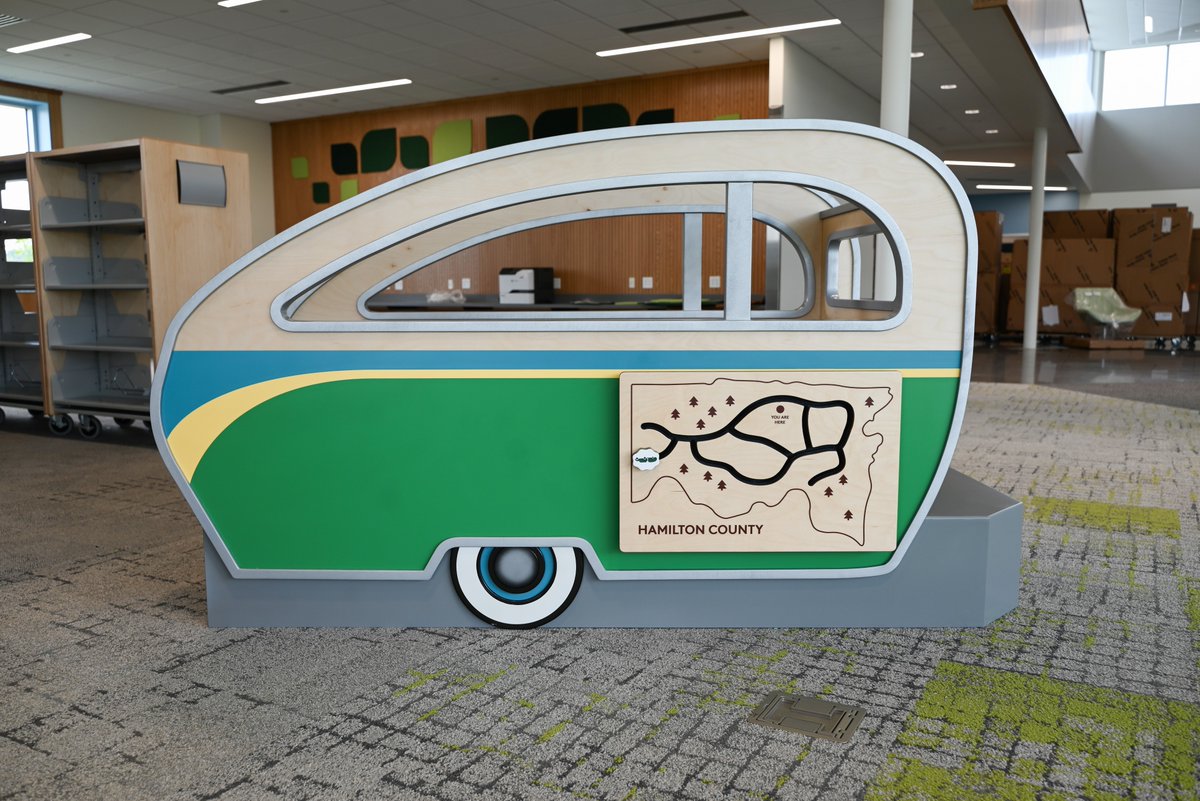 Check out the forest and exploration themes in the kids space at the Forest Park Branch! The new library opens on September 14 at 660 Northland Blvd.