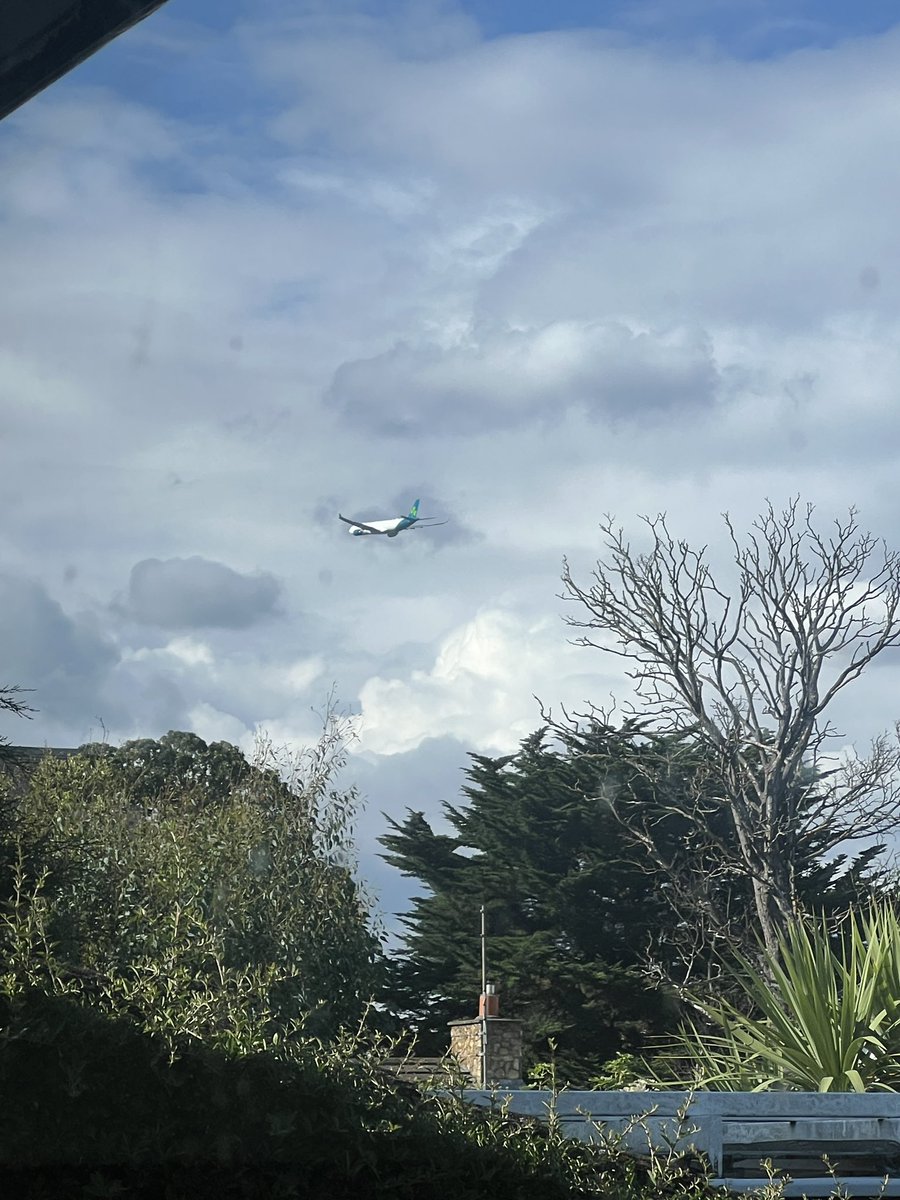 Got a fright when this went by the window. Literally by the window. <a href="/AerLingus/">Aer Lingus</a> (Flyby for the College Football!)