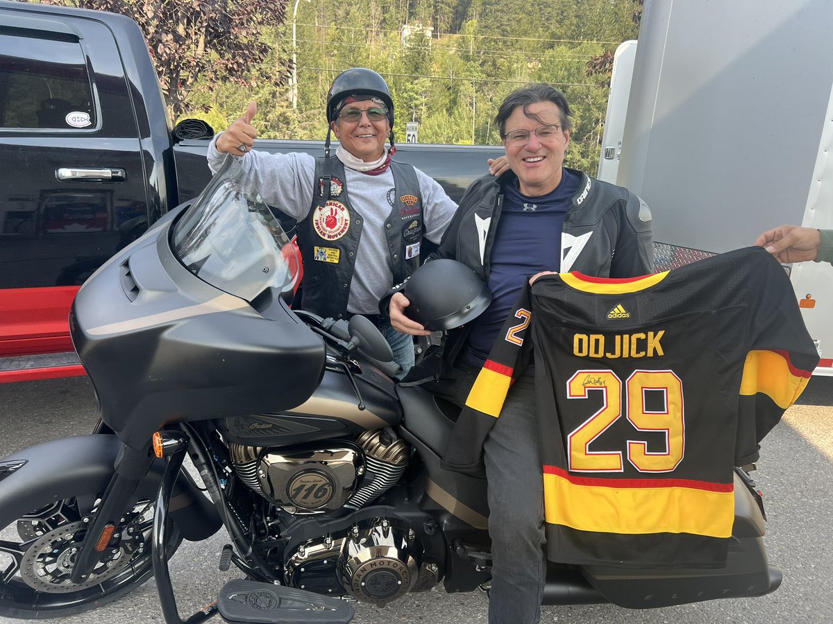 Riding with Chief Clarence Louis from Osoyoos to Edmonton for Gino.
We miss him.