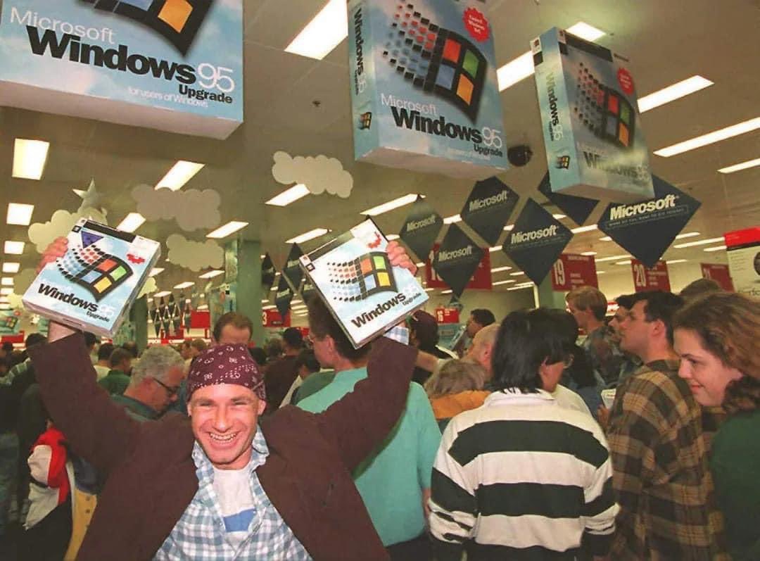 This day on August 24, 1995, Microsoft Windows 95 was released to the public in North America.