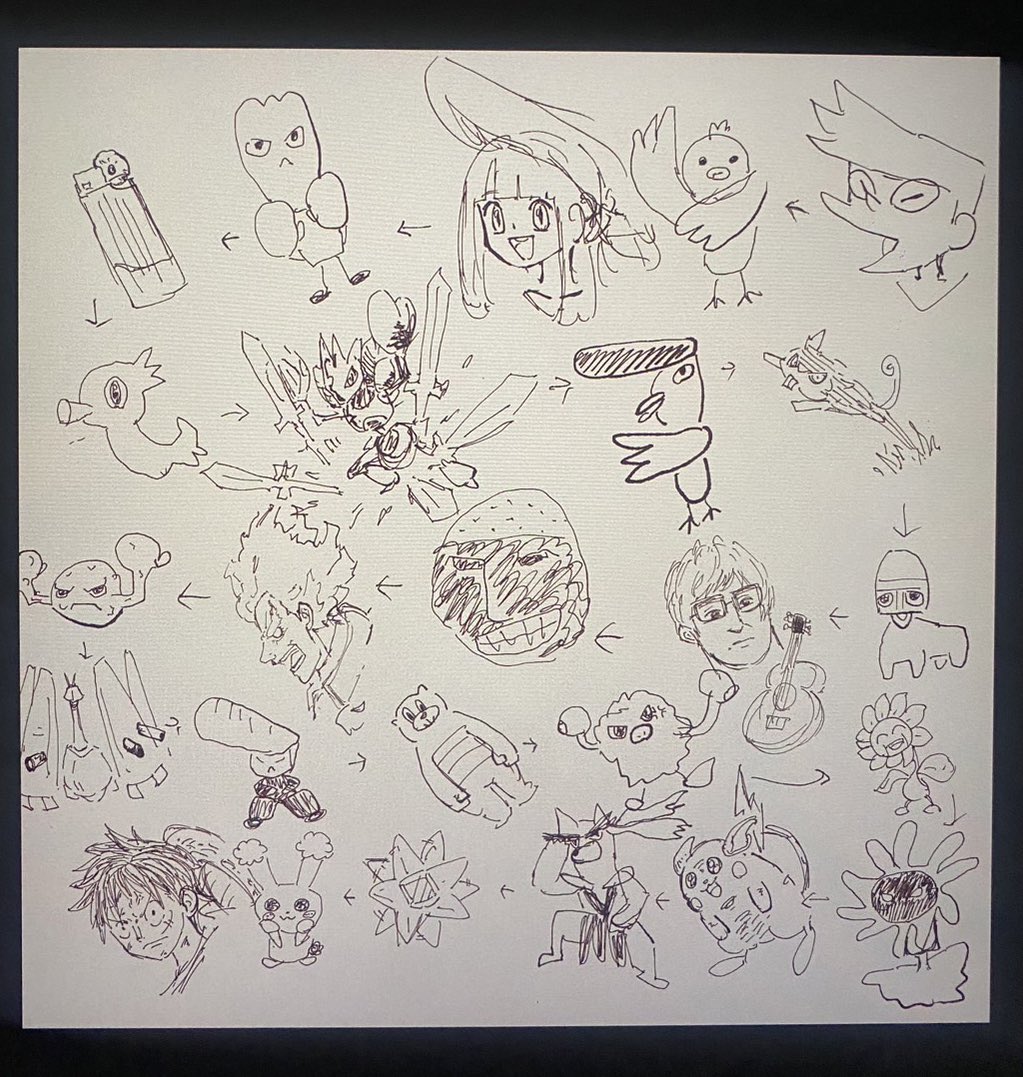 後輩とやった絵しりとり
答え全部分かった人には1万円 