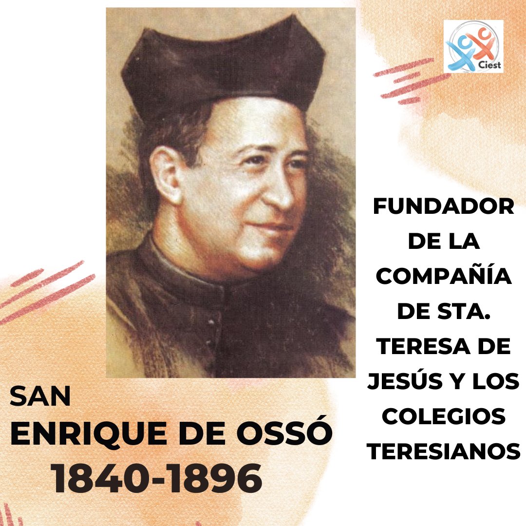 Ciest_Stj's tweet photo. Iniciamos los SÁBADOS de SAN ENRIQUE DE OSSÓ. Un sacerdote diocesano catalán extraordinario, poco a poco lo iremos conociendo a través de su vida, su obra, sus textos. Hoy te damos la bienvenida y te contamos que es el Fundador de la Compañía de Sta. Teresa de Jesús S XIX #ciest https://t.co/bl2kvNcbU8