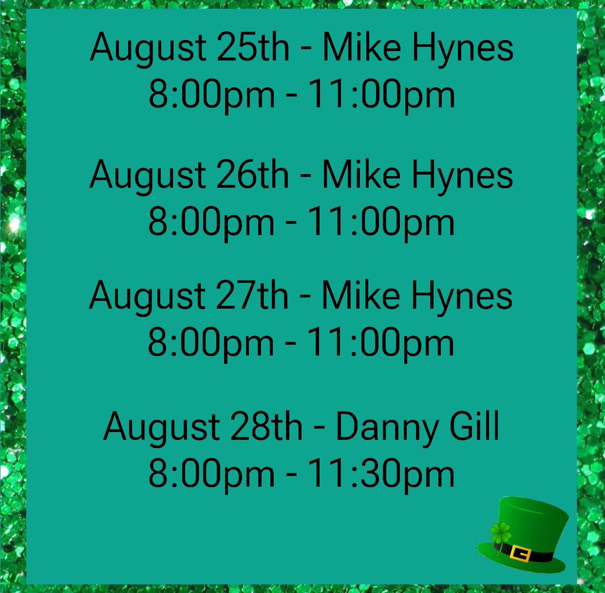EmeraldResort's tweet photo. In need of a live Irish music fix ? 🎶 Come down to the Village during the next four days to enjoy these live acts listed below 👇 ☘️ https://t.co/ytlEToxk2Y