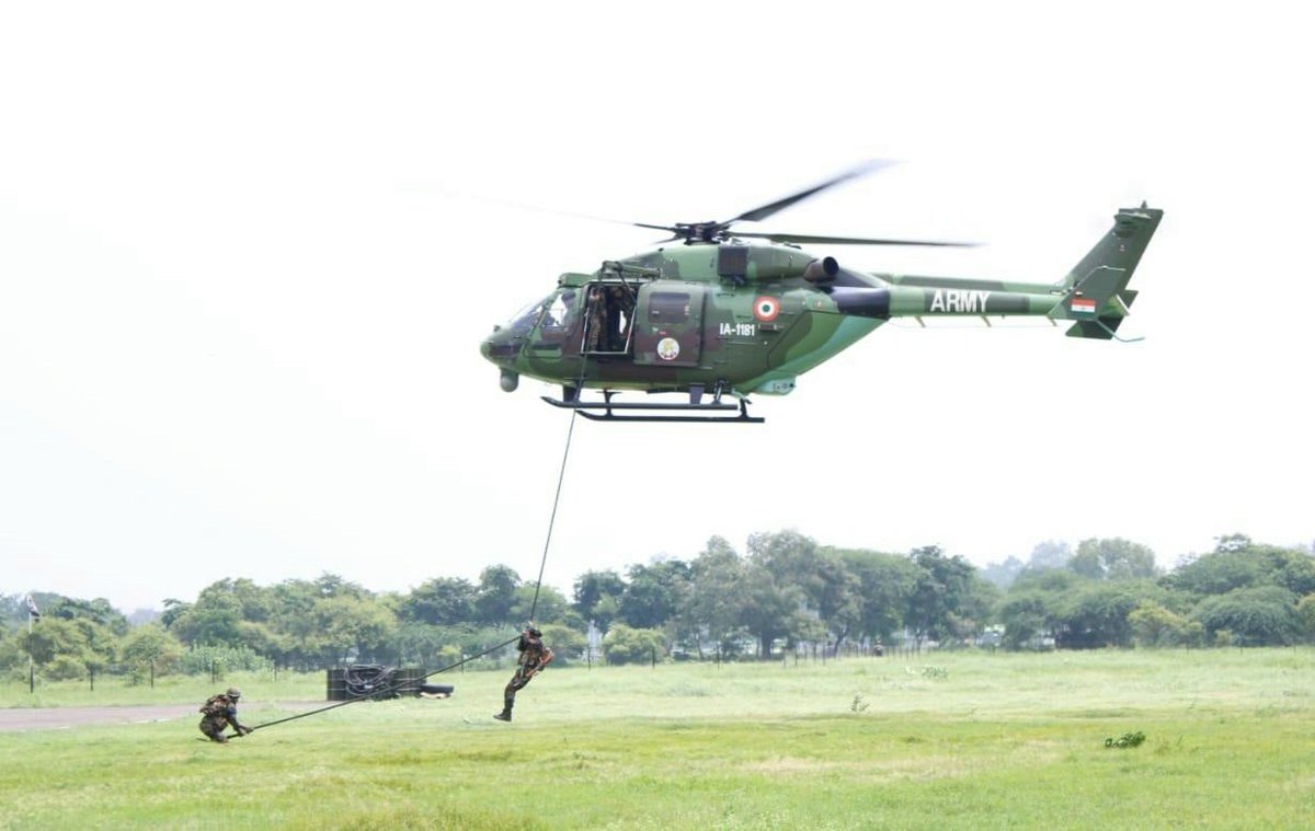 westerncomd_IA's tweet photo. #ForeverReady

Ghatak Platoons of #ChargingRamDivision conducted Exercise #DhruvShakti with #ArmyAviation to rehearse #SpecialHeliborneOperations &amp; validate #Tactics #Training &amp; #Procedures for #DeepInsertion to #StrikeFastStrikeDeep into enemy territory.
#KhargaCorps

@adgpi https://t.co/dIrBliur0a
