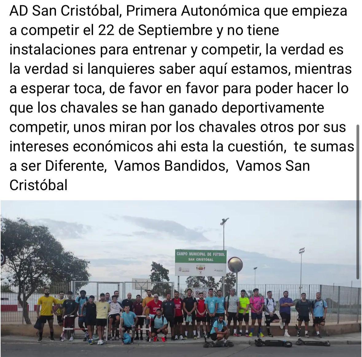 COMPARTE.
“Nos han cerrado el campo de fútbol de El Bohio y cortado la ilusión de 180 niñ<a href="/s/">『S』</a>”

El 1ª regional del AD San Cristobal, lleva años de esfuerzo y llegó la recompensa, ascendiendo el curso pasado.

Con imposibilidad de hacer lo que más les gusta a falta de instalaciones.