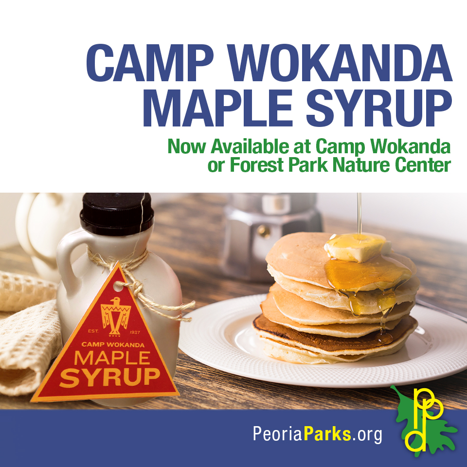 PeoriaParkDist's tweet image. Happy National Waffle Day!🧇 Today we invite you to indulge in crispy waffles drizzled with real, Peoria made, maple syrup - made right here at our very own Camp Wokanda! Get your bottle of syrup at Camp Wokanda or Forest Park Nature Center!  #NationalWaffleDay #PeoriaParks
