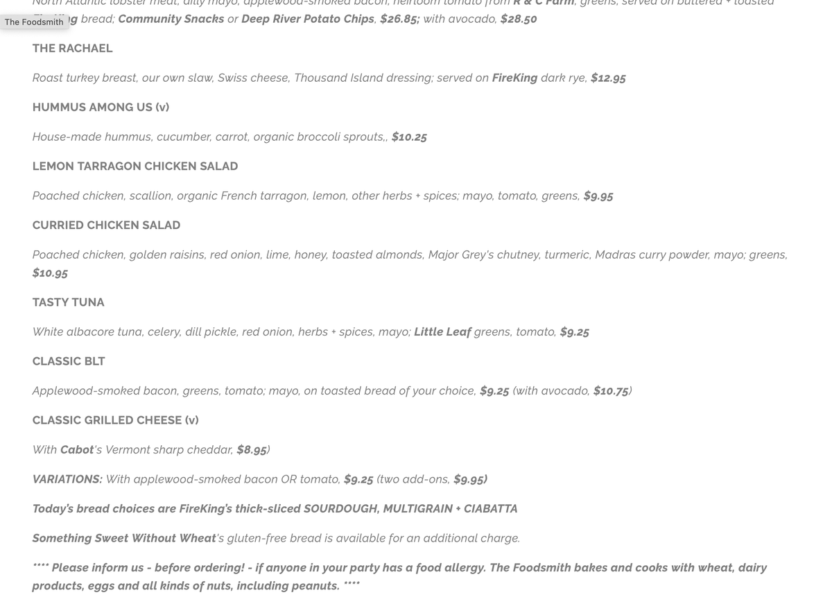 FoodsmithDUX's tweet image. It's our last lunch service before @LauraRaposa's 12-week medical sabbatical! Come on down! Call 781-934-0134 to order. We are here to serve until 2 p.m.! #duxbury