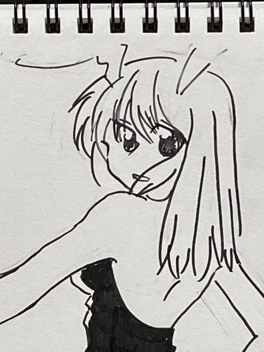 ビール飲みながら落書きその2 昨日家飲みしながら描いてアップし忘れてたバニーガール #バニーガール