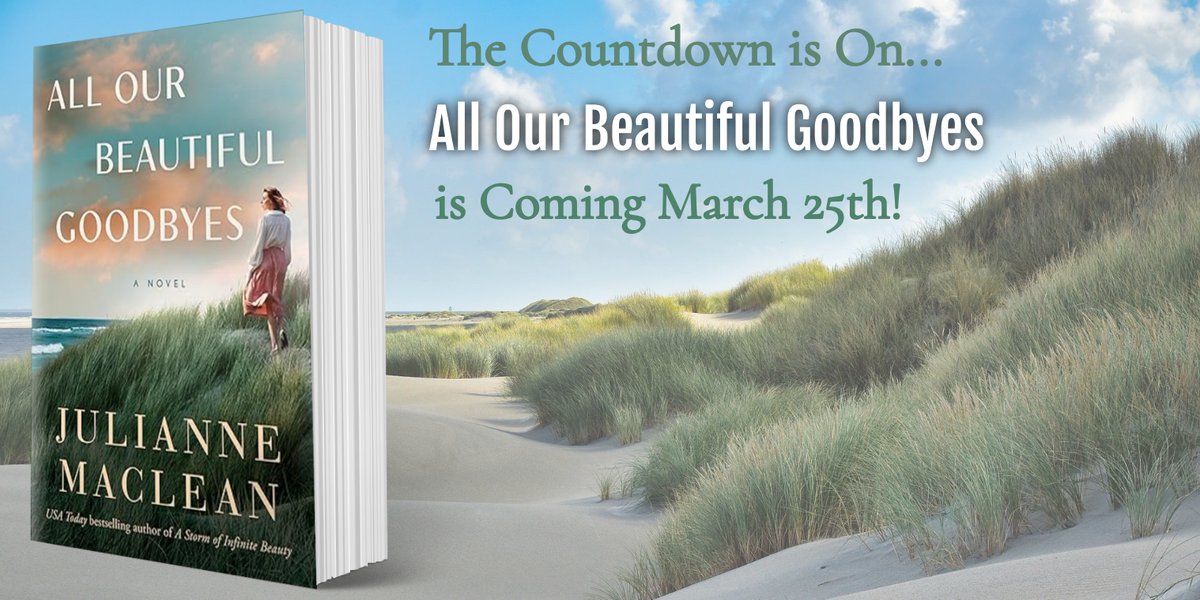 COVER REVEAL! 
I can finally share the new cover for my upcoming book ALL OUR BEAUTIFUL GOODBYES. This book is set on #SableIsland, a tiny stretch of sand and grass in the open Atlantic where wild horses run free. It releases on March 25, 2025! amzn.to/4dYHxNU