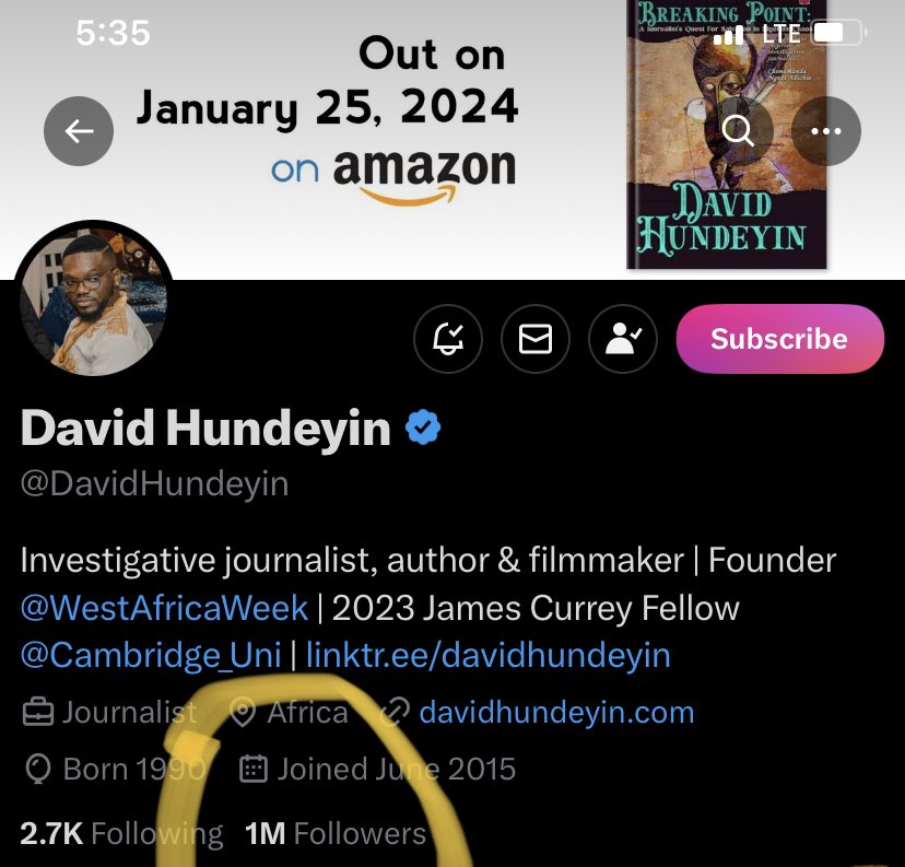 afrisagacity's tweet photo. That Daniel Regha has over 300k followers more than David Hundeyin explains pretty much about Nigerians and their values. https://t.co/L6bJUzLpdS