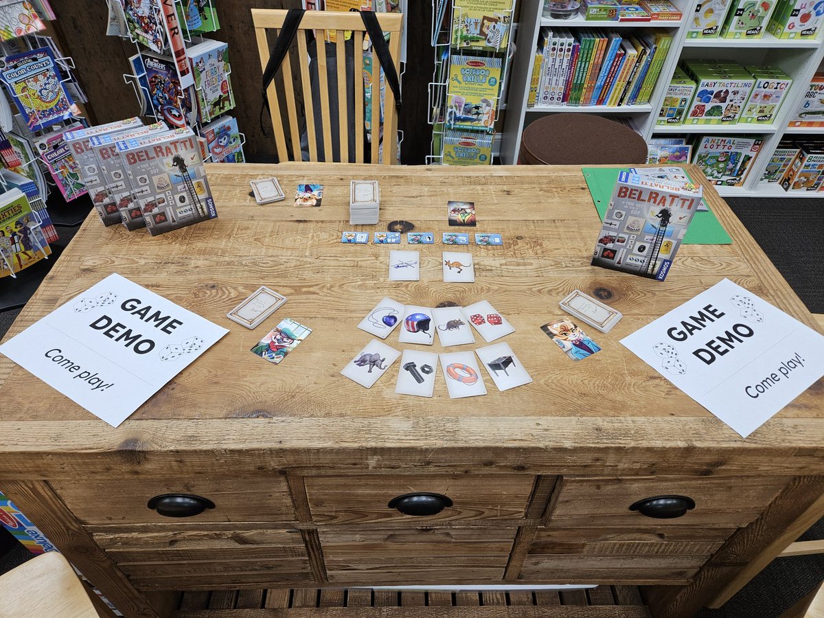 drewstees's tweet image. 🎲 Stop by Toys on the Square in Hummelstown for a demo of Belratti, running today until 5pm! 🎲  A fun family/party card game from Kosmos. Awarded to the Spiel des Jahres recommended list in 2019!

@ThamesAndKosmos
@toysonthesquare
@DexEnvoy