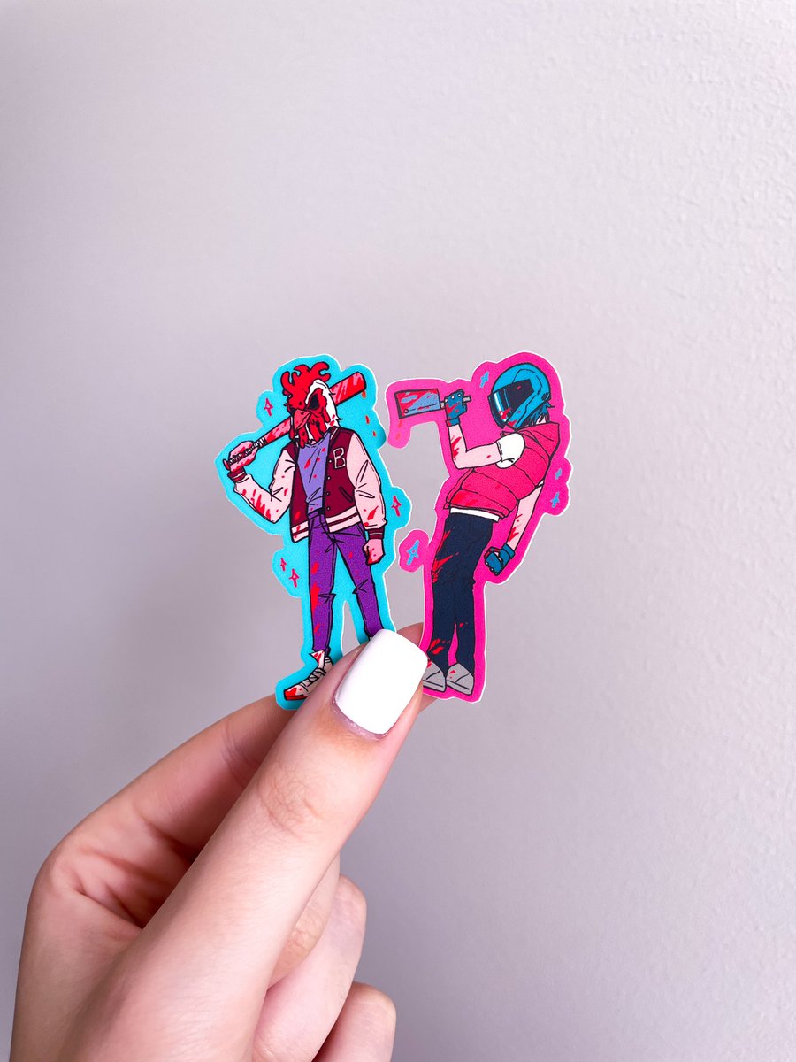annettoee's tweet image. I am preparing for a sh0p update on Monday, so these Jacket and Biker charms and stickers will be available to purchase! 💜 (psst I also have prints with them)
#hotlinemiami