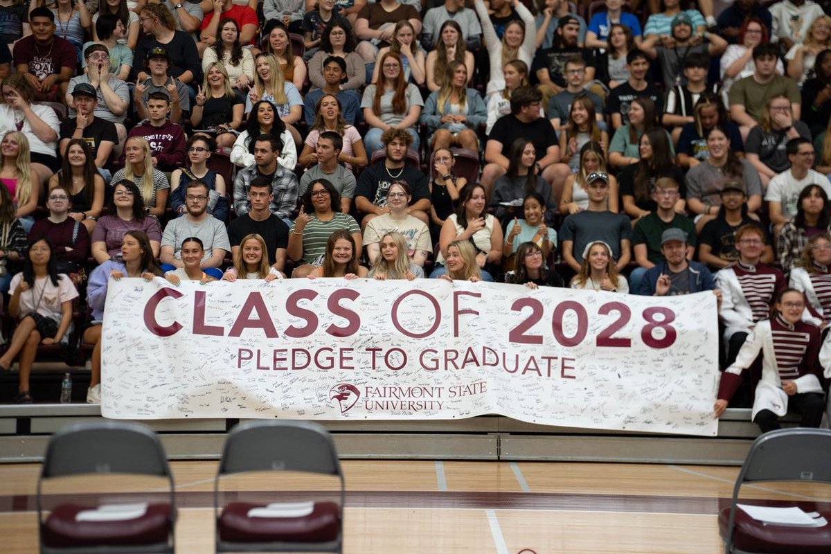 FairmontState's tweet photo. Yesterday, we officially welcomed the Class of 2028 to campus with a fantastic Convocation! 🎓 

The Welcome Weekend festivities are just getting started, and we’ve got tons of fun events lined up. Stay tuned for more excitement coming your way! https://t.co/SNIpth69Gb
