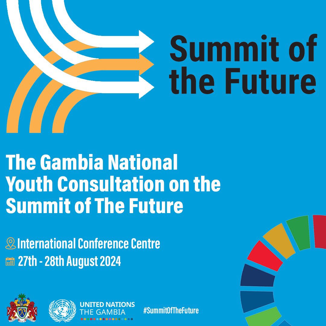 We are excited to join many other youths at the 2⃣-day national consultation ahead of the #SummitOfTheFuture, to discuss on the future we want!

Together with the 🇬🇲 Government, we are amplifying youth voices for the future.

#YouthVoicesGMB
#SummitOfTheFutureGMB