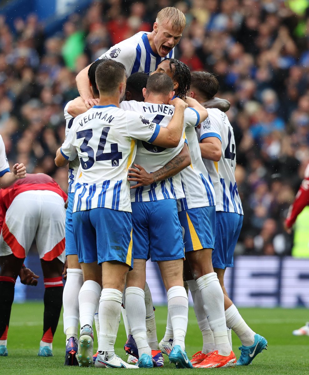 Brighton de Fabian Hürzeler en sus primeros dos partidos de la Premier League 24/25:

✅️ 3-0 vs. Everton en Goodison Park.
✅️ 2-1 vs. Manchester United en AMEX Stadium.

📌 The Seagulls y un gran inicio de campaña del fútbol inglés.