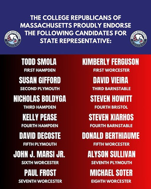 macollegegop's tweet image. Another list of incumbents we are proud to endorse in their re-election campaigns! Make sure to get out and vote next Tuesday, September 3rd!! #mapoli