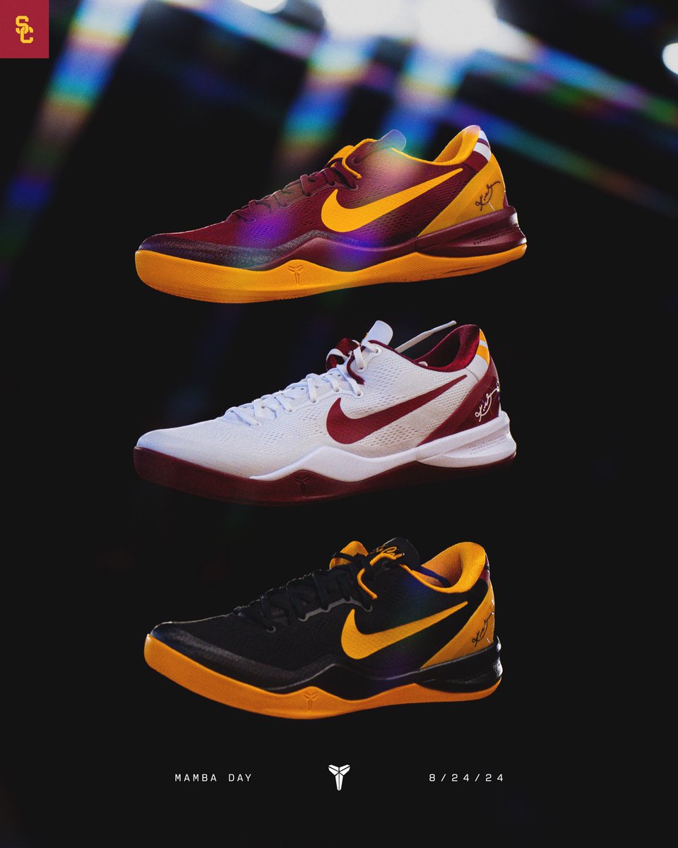 USC_Athletics's tweet image. 8/24. Mamba Forever. 🐍