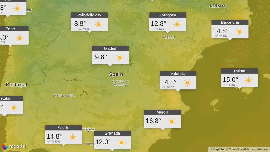 MapTiler's tweet image. Today&apos;s example demonstrates how to create custom popups displaying wind, temperature, and precipitation data from various layers of the MapTiler Weather JS module. Learn how at maptiler.link/46IT2qd

#MapTiler #SummerOfMaps #WeatherMaps