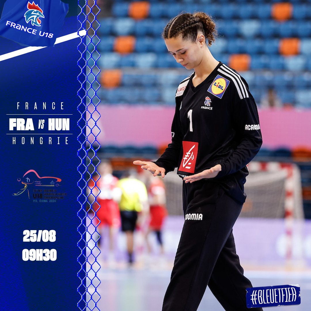 Les U18 veulent bien finir 🎯

Les Françaises affrontent la Hongrie ce dimanche matin en petite finale du Mondial avec l’intention de décrocher la médaille de bronze ! 💪

Match à suivre sur Handball TV 📺 : urlz.fr/rPXe

#BleuetFier
📸 Sasa Pahic Szabo