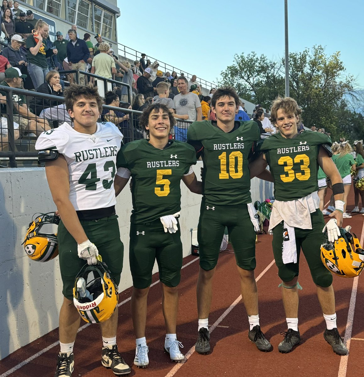 Congrats to our 2024 captains as voted on by the players. <a href="/Drew_Etcheberry/">Drew Etcheberry</a> <a href="/_Caleb_Taylor_/">Caleb Taylor</a> <a href="/Keeganfuller33/">Keegan Fuller</a> and Hunter Lee! #RideForTheBrand picture credit <a href="/Rustlers1fan/">Lynda Morin</a>