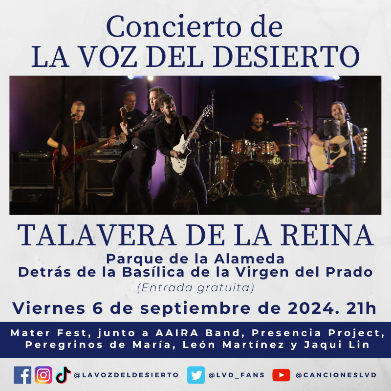 😇 "Encomienda tu camino al Señor, confía en Él, y Él actuará: hará tu justicia como el amanecer, tu derecho como el mediodía". 

🎸 El 6 de septiembre daremos un concierto en el Mater Fest, en Talavera de la Reina (Toledo). ¡Ven a rezar y a cantar con nosotros!