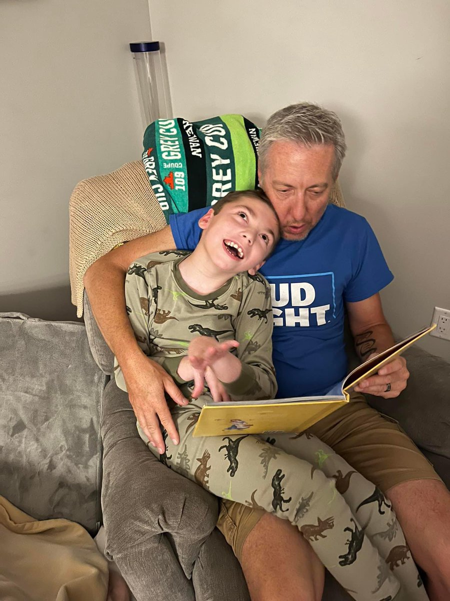 ChallengeTheo's tweet photo. Theo is doing well. He had his 131st Brineura infusion this past week and is looking forward to a few days at camp next week.

We haven’t read Beauty and the Beast in a while, but it remains his favourite! https://t.co/eR7TlYBR8u