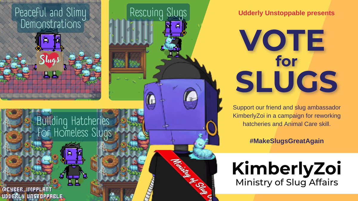 Since Luke successfully dodges a question around slugs and animal care reworking, I decided me and my guild will support our lovely friend and slug ambassador <a href="/KimberlyZoi/">KimberlyZoi</a> in her crusade for saving slugs in all Pixels! 😅🥰

Follow my friend <a href="/KimberlyZoi/">KimberlyZoi</a> and if you care for slugs