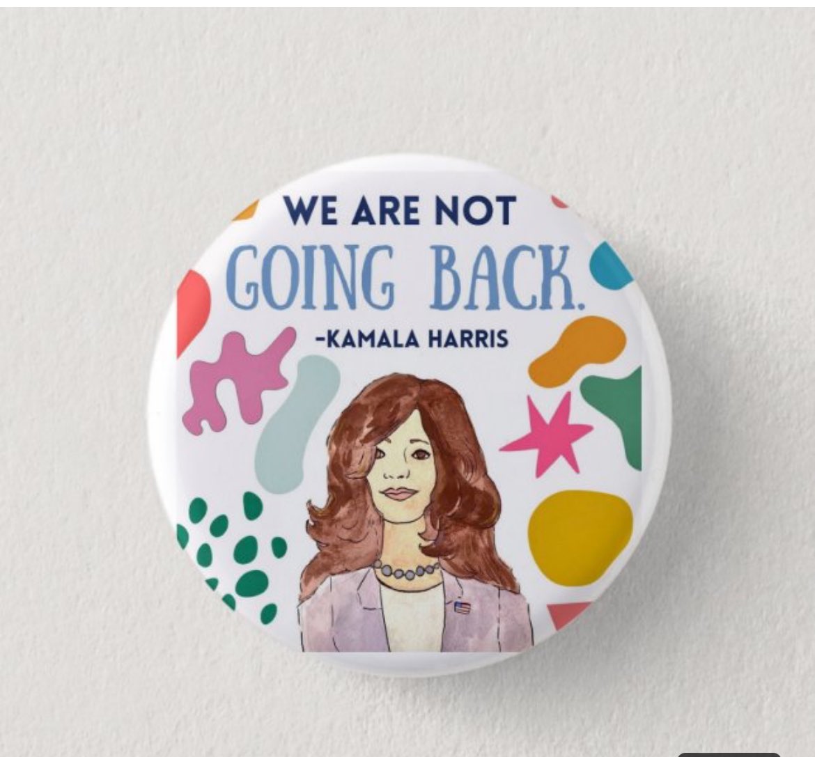 WorriedparentDC's tweet photo. 12 year old Annika watched Kamala Harris’ speech this week with rapt attention and channeled her hope and optimism into creating the….”We’re Not Going Back” buttons and quote totes by Annika !!! Now available on her Etsy store https://t.co/VuqqXtHlUB #HarrisWalz #HarrisForPOTUS https://t.co/w2u6PWoV13