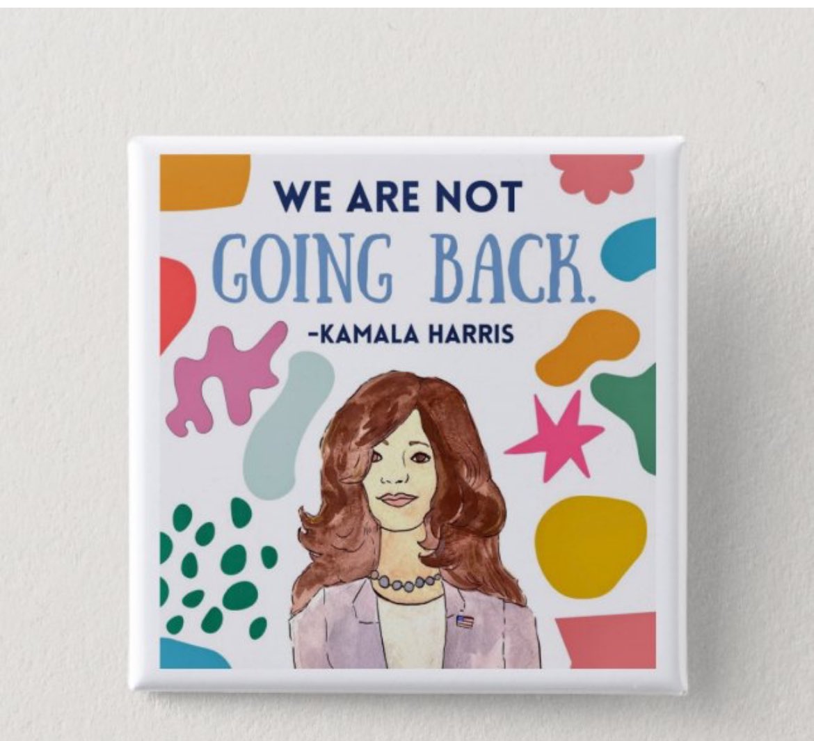 WorriedparentDC's tweet photo. 12 year old Annika watched Kamala Harris’ speech this week with rapt attention and channeled her hope and optimism into creating the….”We’re Not Going Back” buttons and quote totes by Annika !!! Now available on her Etsy store https://t.co/VuqqXtHlUB #HarrisWalz #HarrisForPOTUS https://t.co/w2u6PWoV13