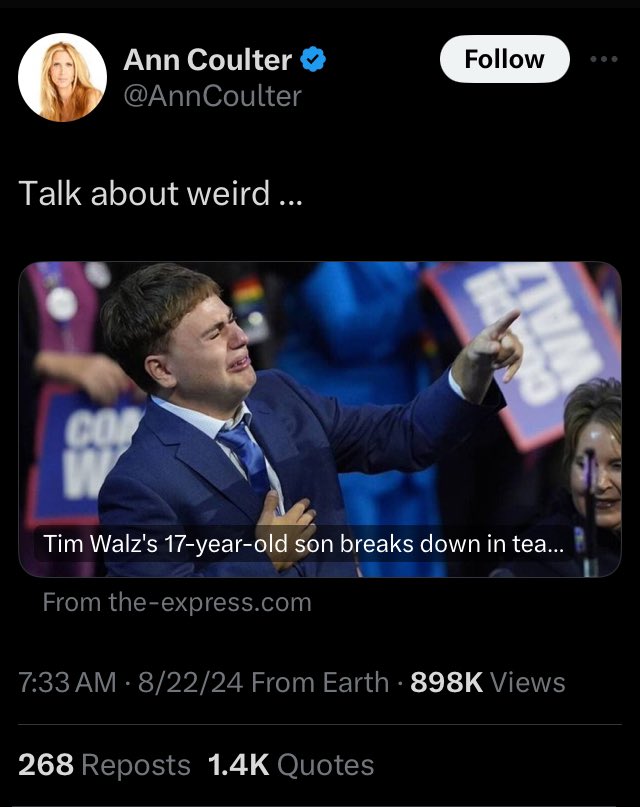 BenTCookman's tweet photo. @AnnCoulter We haven’t forgot about you.  You’re not safe here in America. You should pack up and leave. While you can. https://t.co/VKk89N9ivA