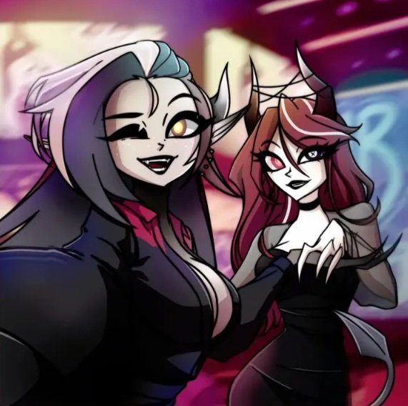 not_so_sinful's tweet photo. A little club outing with a friend to clear my mind a bit! 💞 
This girl is awesome🥂✨
Thanks for evening clarice ~ ✨ @notclarice_969 

#not_so_sinful #notclarice_969 #HazbinHotel #HazbinHotelFanart #HazbinHotelOC #HazbinHotelArt #Hazbin #OC #Art https://t.co/1cFDzPfohn