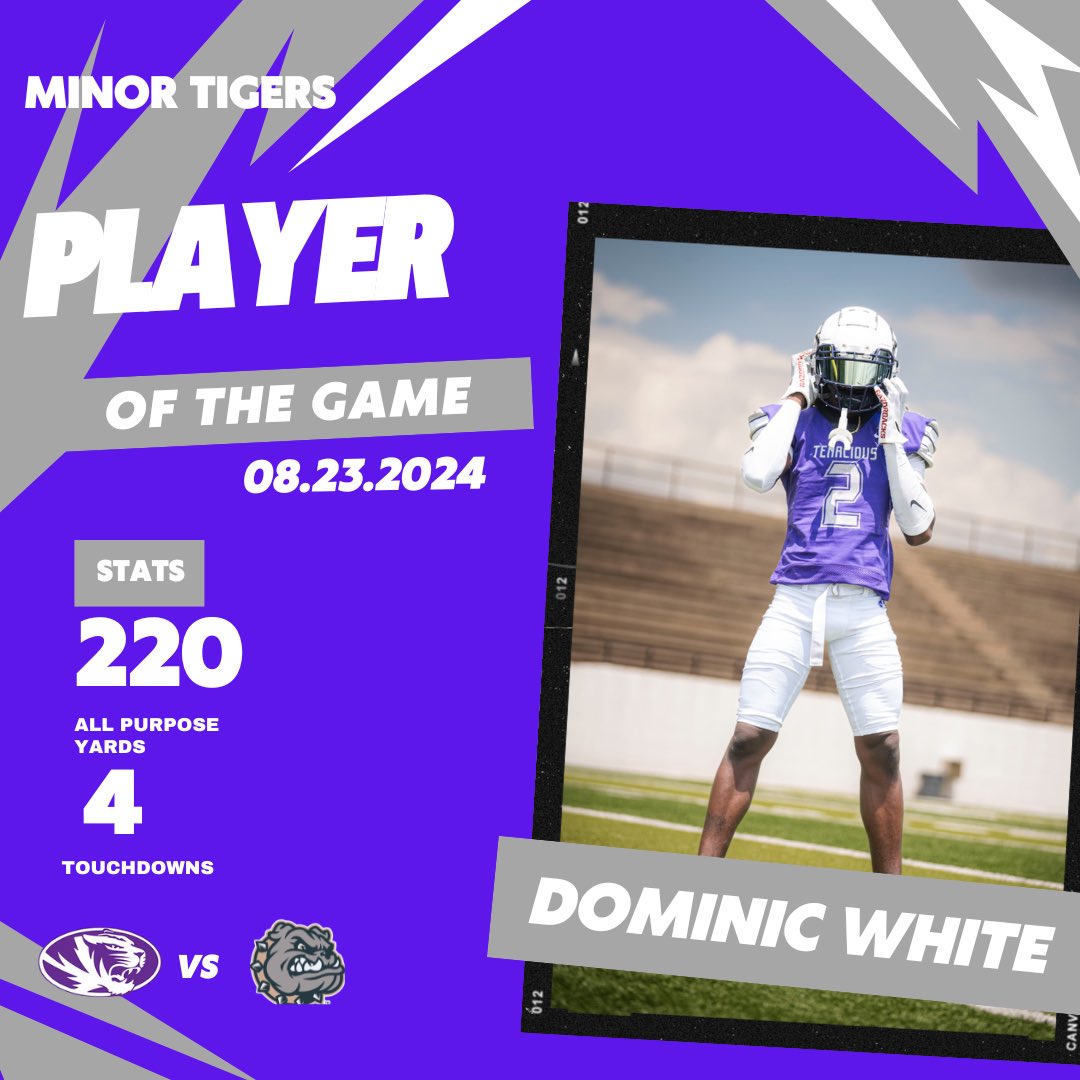 TigerMinor's tweet photo. S/o to @theonly_Dominic on an amazing game on yesterday! Salute to all of the Tenacious Tigers on the win on yesterday! https://t.co/CAFJUBtavY