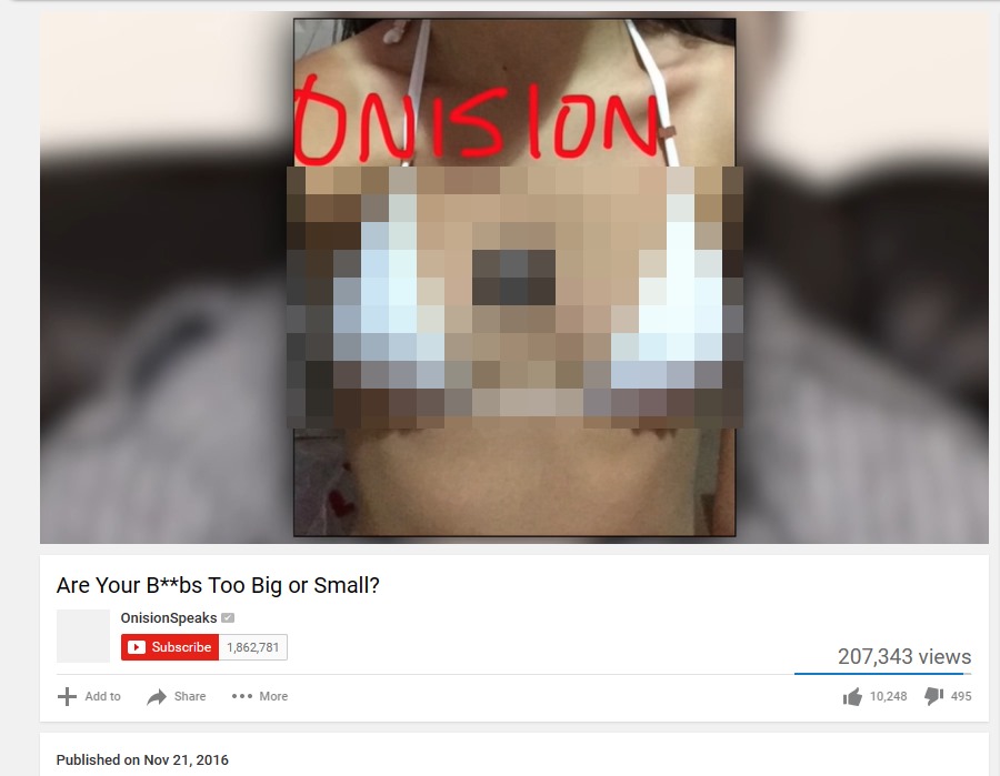 NancyDrewForYOU's tweet photo. @Onision who vehemently denied having inappropriate photos of children in his rate me @YouTube videos. Had a picture of a 15 year old in only her bra in his "Are Your B**bs Too Big or Too Small?" video. It came from his https://t.co/TAzJMuVCQH website.
Proof below: 
#MoreToCome https://t.co/Xk5UMuSvrj