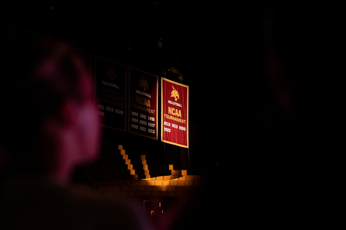 Texas State Volleyball (@texasstatevball) on Twitter photo New banner in honor of our 2023 NCAA tournament appearance! New banner in honor of our 2023 NCAA tournament appearance!