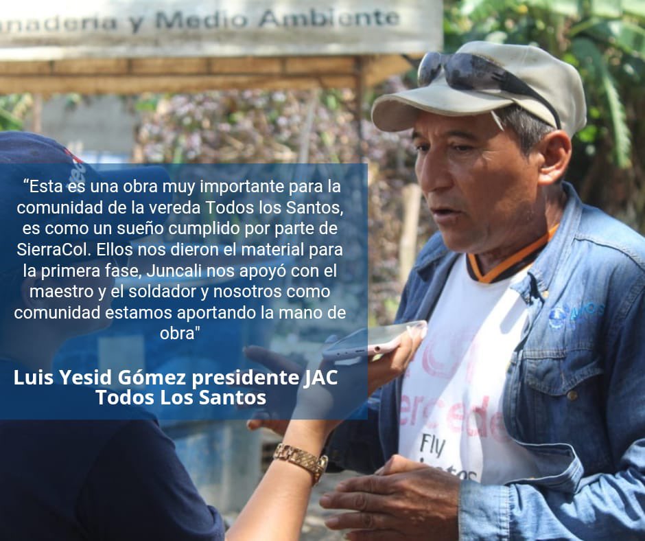 🚧 #Avancedeobra 

El presidente, Luis Yesid Gómez,  destaca la importancia del nuevo Salón Comunal en Todos los Santos: “la casa de toda la comunidad” Este proyecto de autoconstrucción avanza gracias a la entrega de materiales por parte de <a href="/SierraColEnergy/">SierraCol Energy</a> y <a href="/ECOPETROL_SA/">Ecopetrol</a> a