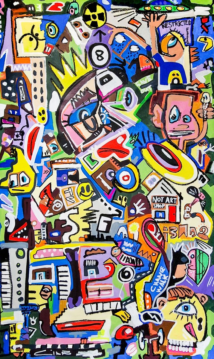 ciano_art's tweet photo. 'Restricted Freedom', acrylic on canvas. 53x31". #AbstractArt #ContemporaryArt #surrealart #LargeArtwork #cianoart https://t.co/Sx63tv2MyF