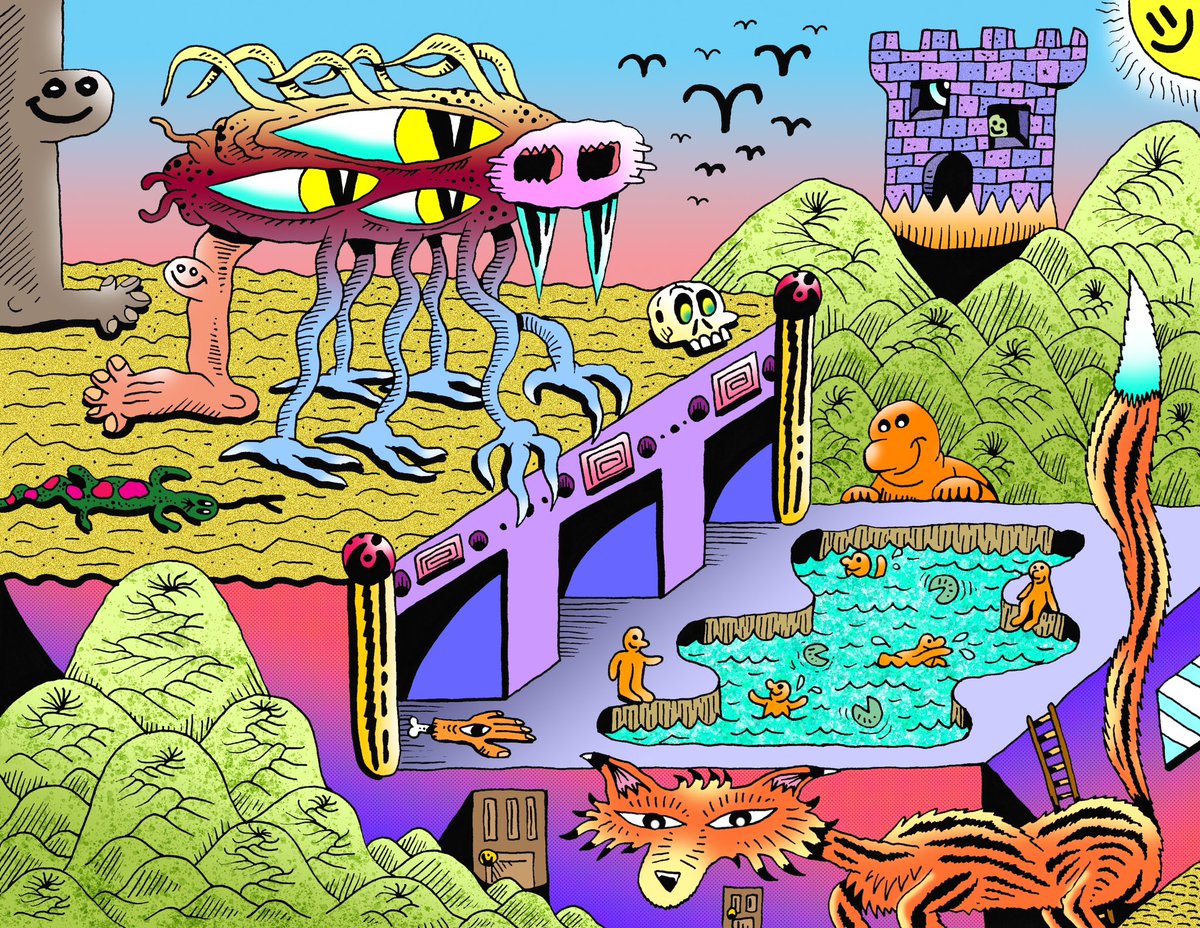 An average backyard experience ✨ #surrealism #drawing