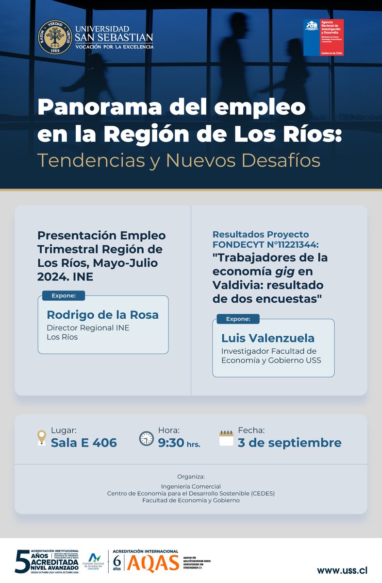Invitamos a un seminario presencial sobre empleo regional y el trabajo de plataformas, junto con el @INE Los Rios y nuestro investigador CEDES <a href="/Valenzuela_Oxon/">Luis Valenzuela</a>
