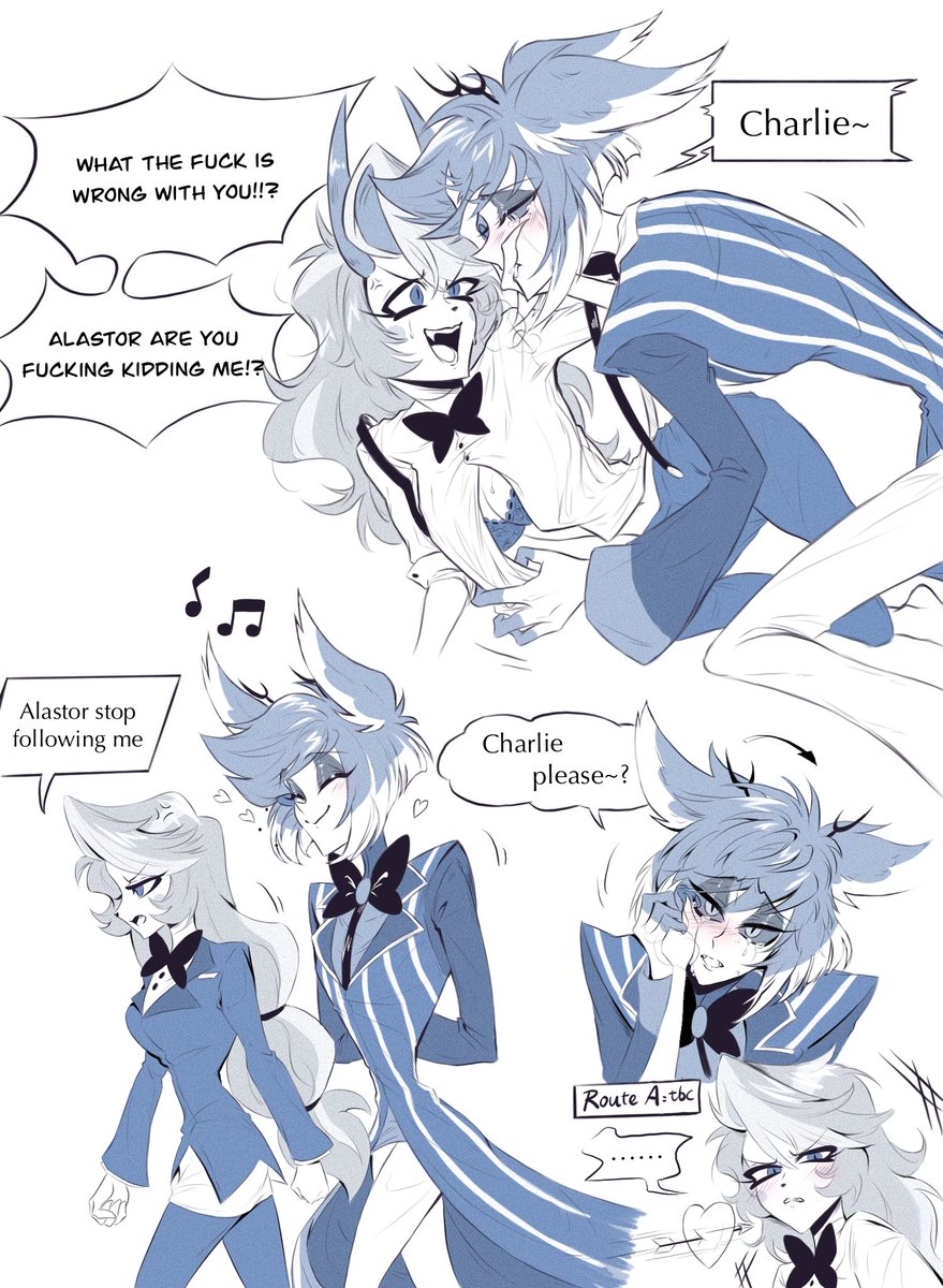 spongefruit's tweet photo. 2P charlastor🌈🦌 it’s almost like Alastor and his sugar mommy😂
#HazbinHotel #charlastor https://t.co/Rlp5A0X6h0