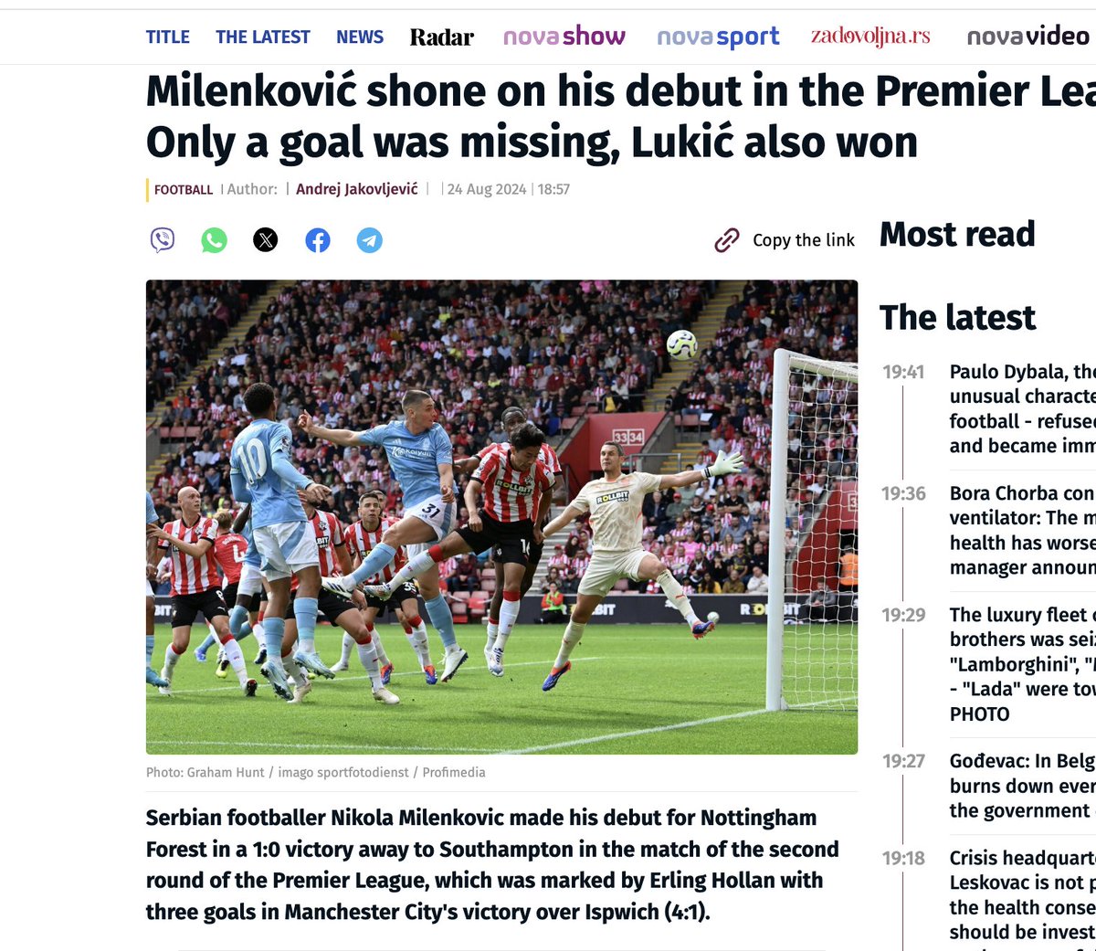 GrahamHuntPhoto's tweet photo. Three of my pics from today's Southampton v Nottingham Forest match in the Premier League have been used on Mail Online, Nova and Pulse Sports via @ProSportsImages - #News #Football #PremierLeague #SOUFOR https://t.co/YwjNjZUYyN