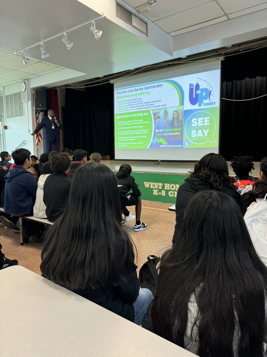 WestHomesteadK8's tweet photo. Exciting times at #WHK8, we kick off the new school year w/ student orientation!  We emphasized to students the importance of being Upstanders, not bystanders. Let’s commit to supporting each other, speaking up, &amp; creating a positive environment for all!
@mdcpssouth @suptdotres https://t.co/tvZ77YCBEd