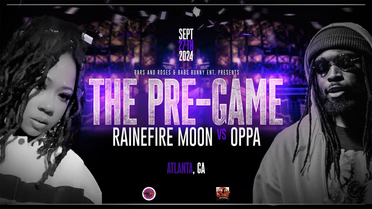 😈When the BEGINNING of the space era meets on stage at QOTR…you get EGL vs EGL😈

🌹Bars And Roses &amp; Babs Bunny Ent. Presents: 🗣️THE PREGAME 👑 

Announcement #7

🚨<a href="/RAINEFIRE_MOON/">MOON #EGL</a> vs <a href="/popstartimmy/">my new album out</a> 

eventbrite.com/e/bars-and-ros…

#BARSANDROSES #QOTR #ThePreGame