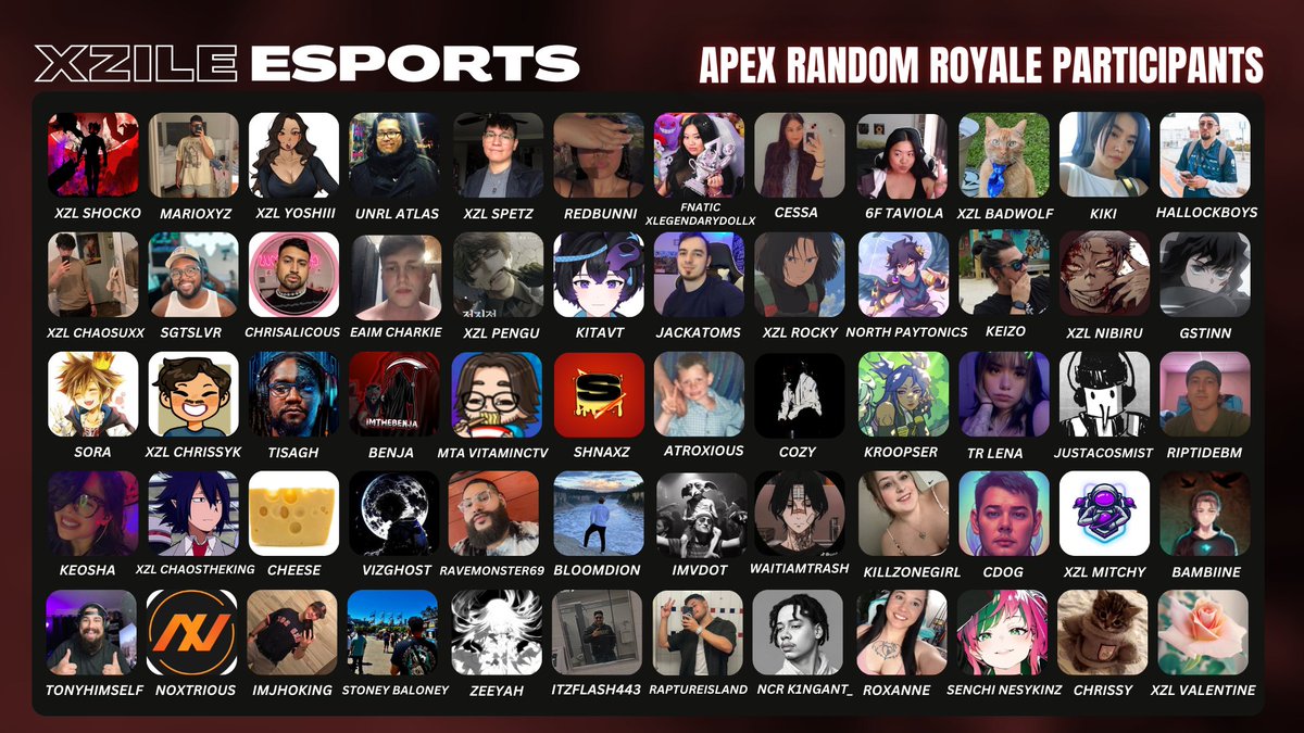 TONIGHT!!!

We have an amazing, full lobby locked in for our Random Royale starting at 6pm CST. Come tune in to our final event of our One Year Celebration on Twitch!! Link below ⬇️