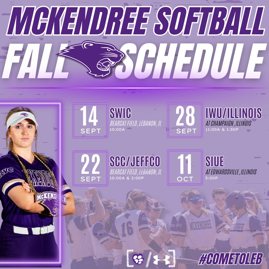 McKendreeSB's tweet photo. 🚨Fall Schedule🚨 
New Year, New Team! 
Come out and see us play this fall! 🐾 https://t.co/UmPA3e5VmB