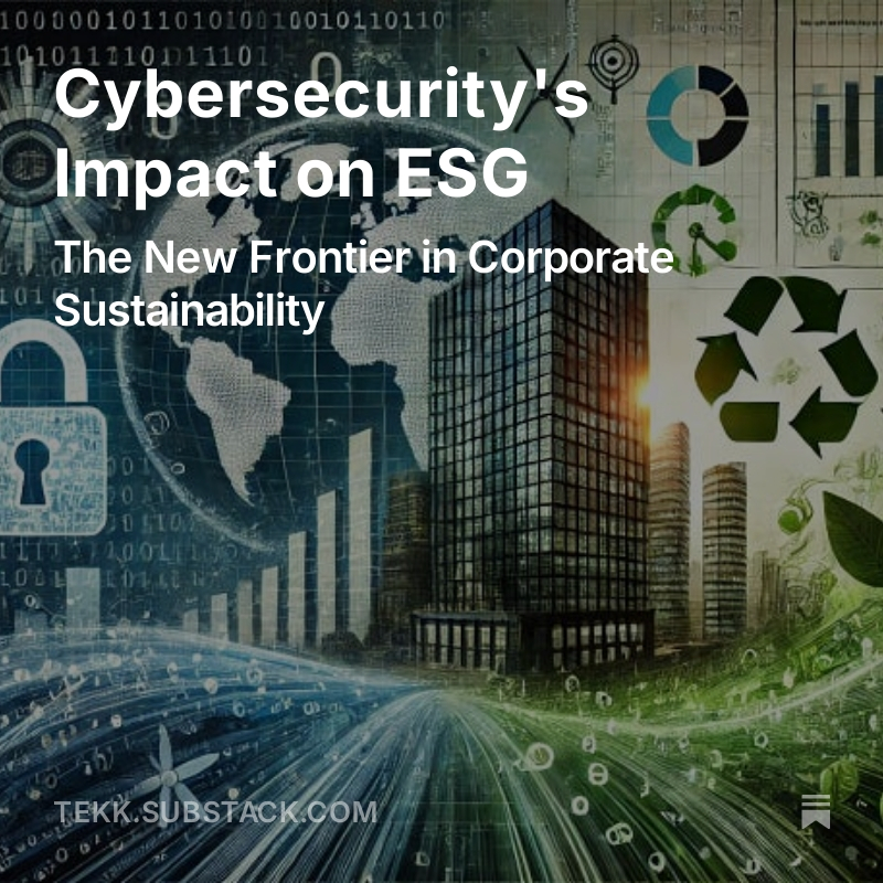 Digital resilience shapes corporate sustainability more than we think. My latest deep dive:
The hidden link between #cybersecurity and #ESG ratings
Boost your sustainability profile: tekk.substack.com/p/cybersecurit…
#DigitalResilience #CorpGov