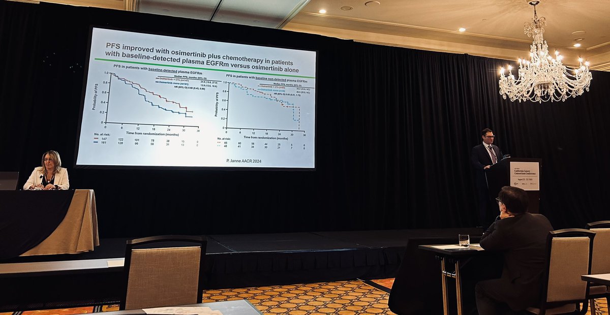 David Gandara (@drgandara) on Twitter photo At Cal Cancer Consortium conference, Jonathan Riess shows impact of baseline positive vs negative plasma ctDNA for EGFR in the FLAURA2 trial. Addition of chemo to Osi mainly benefitting those with positive ctDNA. Food for thought! <a href="/UCD_Cancer/">UC Davis Comprehensive Cancer Cent</a> <a href="/cityofhope/">City of Hope</a> <a href="/UCenter60768/">USC Norris Comprehensive Cancer Center</a> At Cal Cancer Consortium conference, Jonathan Riess shows impact of baseline positive vs negative plasma ctDNA for EGFR in the FLAURA2 trial. Addition of chemo to Osi mainly benefitting those with positive ctDNA. Food for thought! <a href="/UCD_Cancer/">UC Davis Comprehensive Cancer Cent</a> <a href="/cityofhope/">City of Hope</a> <a href="/UCenter60768/">USC Norris Comprehensive Cancer Center</a>