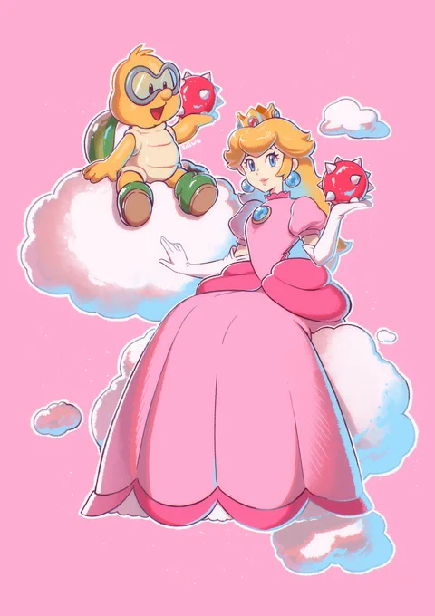 PEACH MONTH - DAY 24Watch out! Spiky things are coming from above!!#PeachMonth_Saiwo 