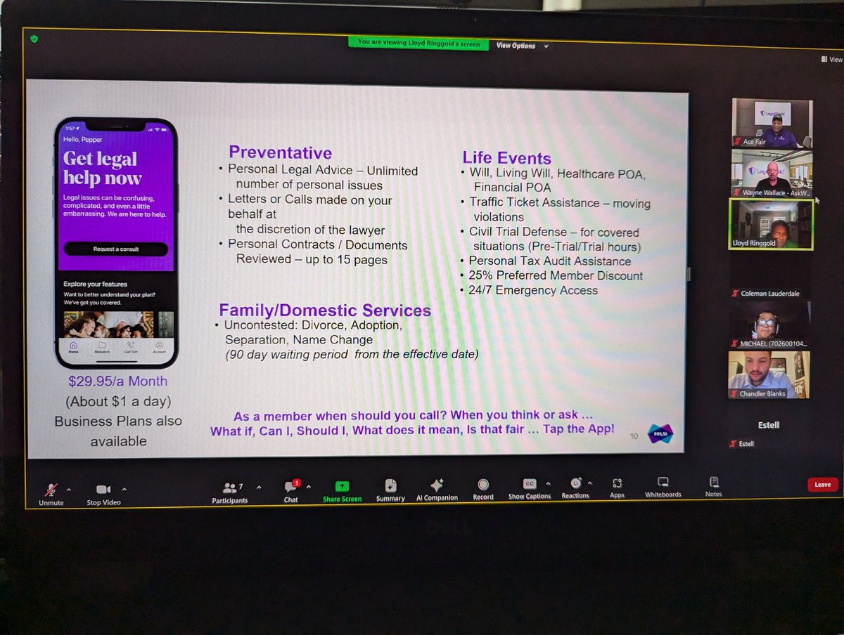 LS_IA_Wayne_W's tweet image. Just finished a zoom sesh learning about LegalShield and ID Shield to protect my biz. 🚀💼 If you wanna join the next one and get in the know, hit me up! 🔥🛡️ #BizProtection #StaySafe