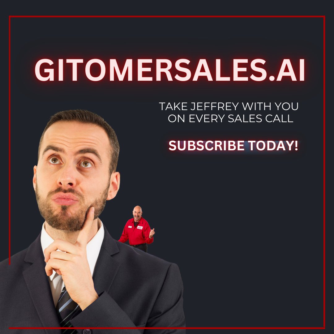 gitomer's tweet image. My AI is way smarter than I am, and for a short window of time, I’m letting you take me up on a free, no obligation private demo. 

Ready to check it out? Cool.

Click here to schedule now: calendly.com/jeffreygitomer…

#salesanswers 
#artificialintelligence 
#gitomer 
#ai
#salesai